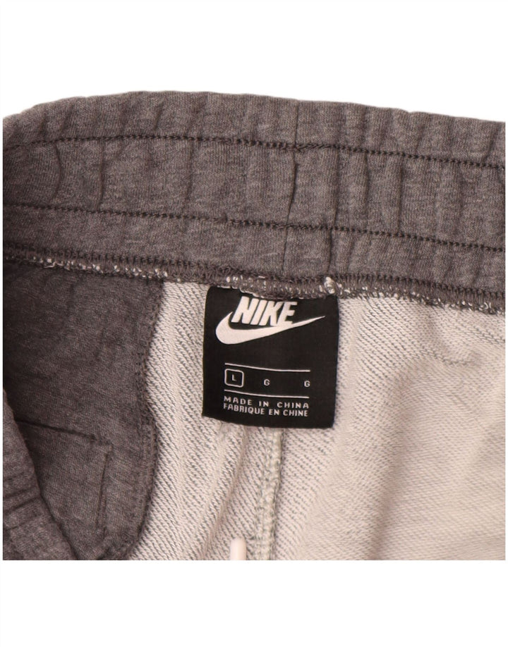 Pantaloncini sportivi da uomo NIKE grandi in cotone color block grigio