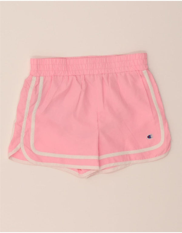CHAMPION Girls Sport Shorts 9-10 Years Medium Pink Polyester