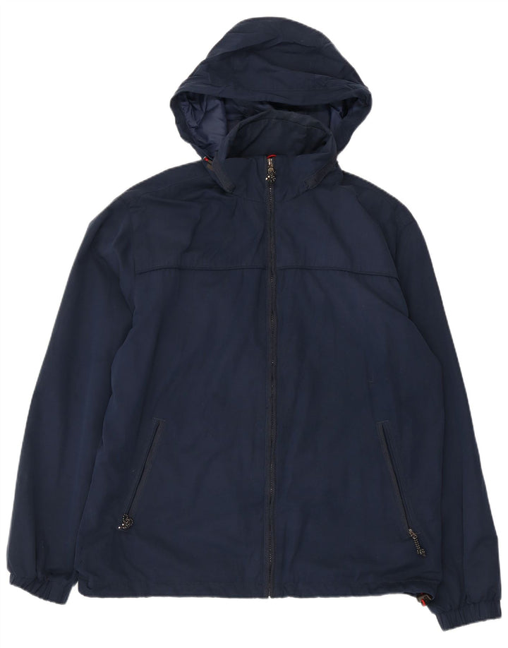 Giacca antipioggia da uomo con cappuccio Farah UK 40 Large Blu Navy