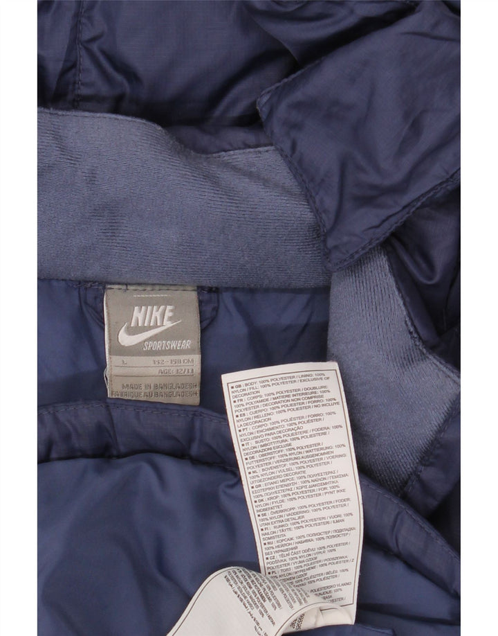 Giacca imbottita con cappuccio grafica Nike da bambino 12-13 anni, grande, blu navy