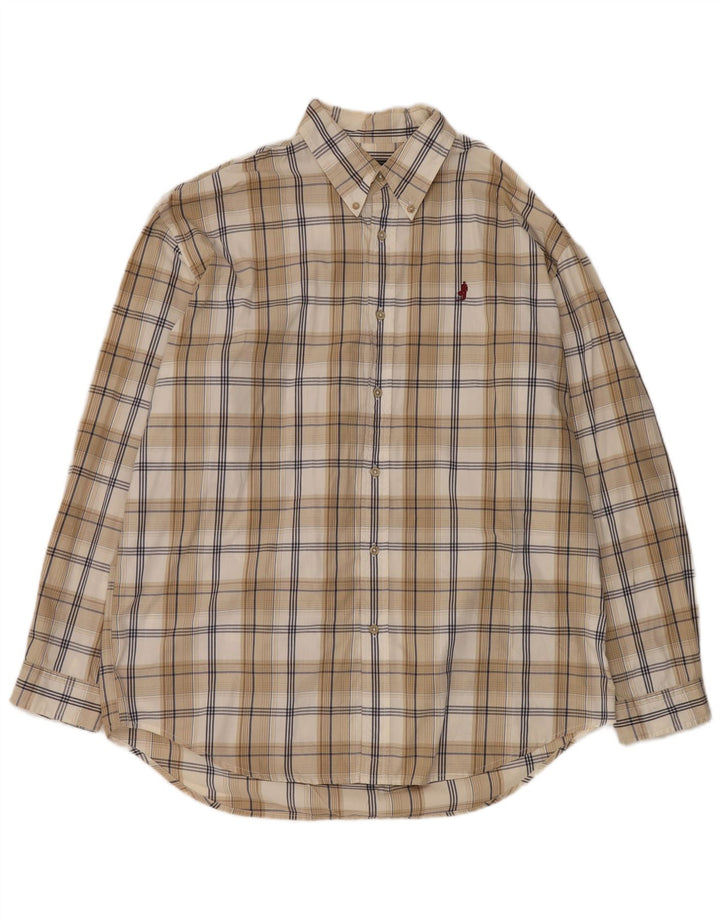 Camicia da uomo Marlboro Classics 2XL Cotone a quadri beige