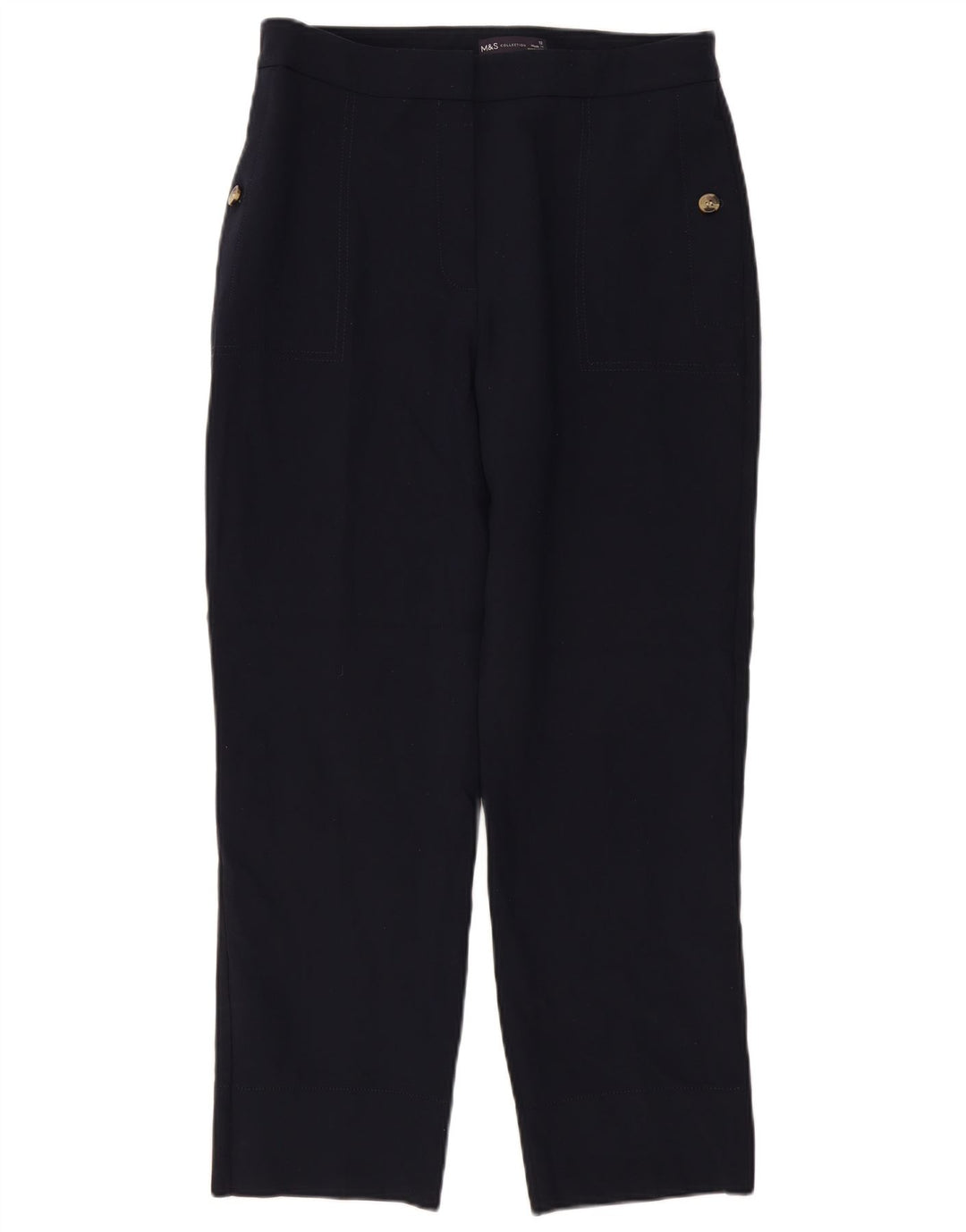 Pantaloni chino da donna Marks & Spencer UK 12 medi W32 L27 Blu navy