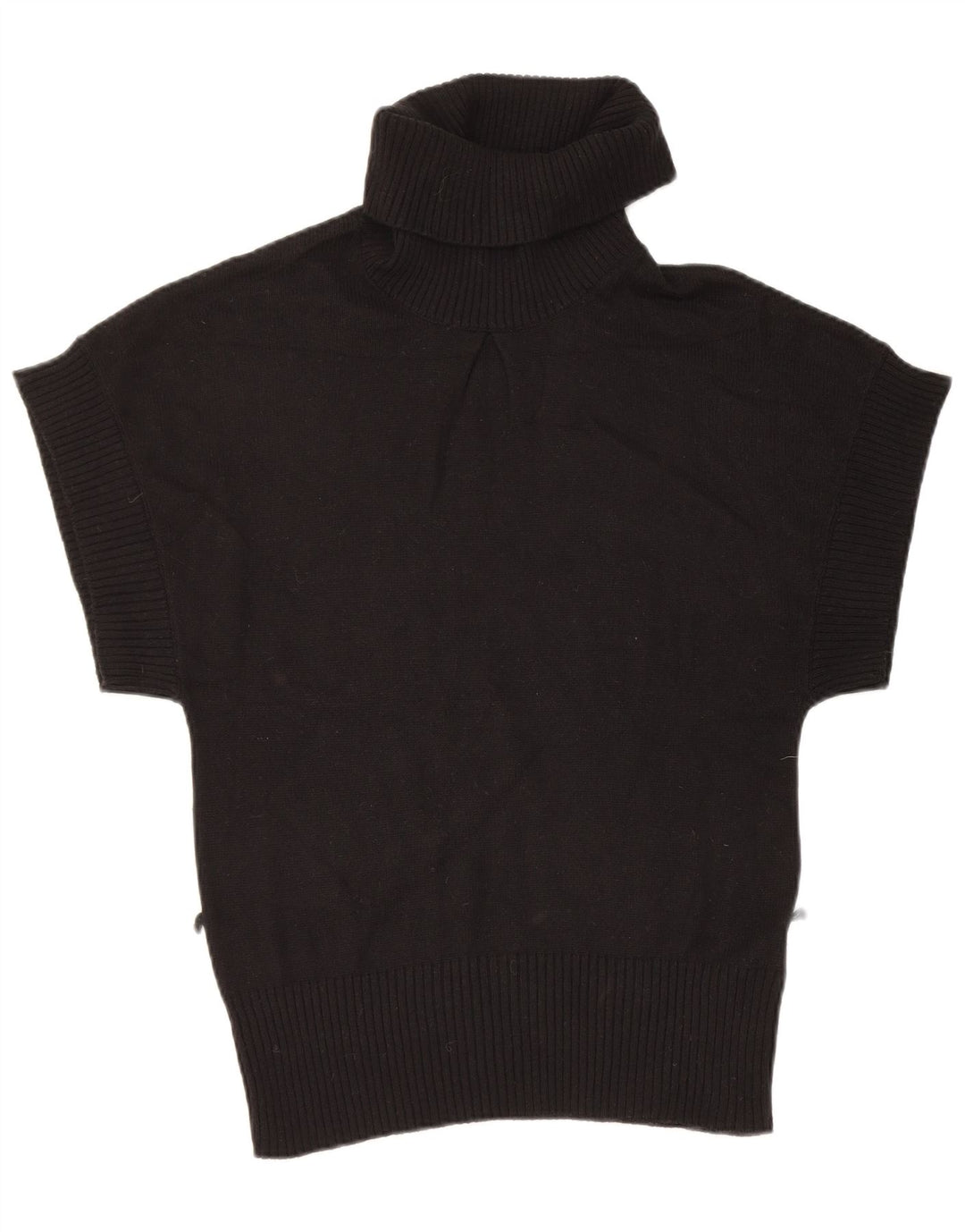 Maglione maglione collo alto a maniche corte da donna Oasis UK 12 medio nero