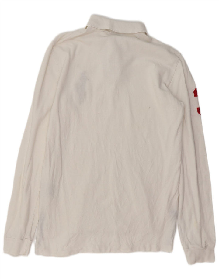 POLO RALPH LAUREN Polo da uomo a maniche lunghe vestibilità personalizzata piccola bianca