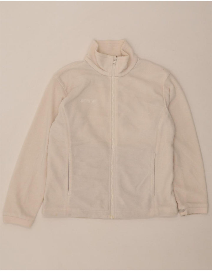 Giacca in pile fodera da donna Columbia UK 14 poliestere bianco medio