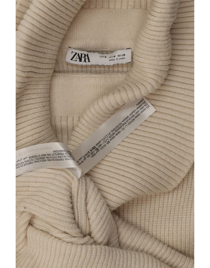 Abito maglione Zara da donna UK 14 Viscosa beige medio