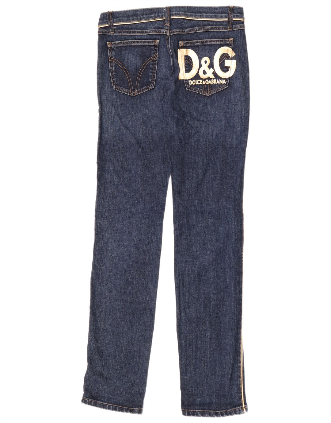 Jeans slim grafici da donna Dolce & Gabbana IT 42 medio W28 L34 blu navy