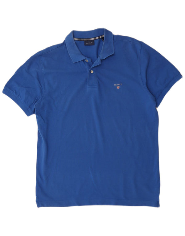 Polo da uomo Gant grande in cotone blu