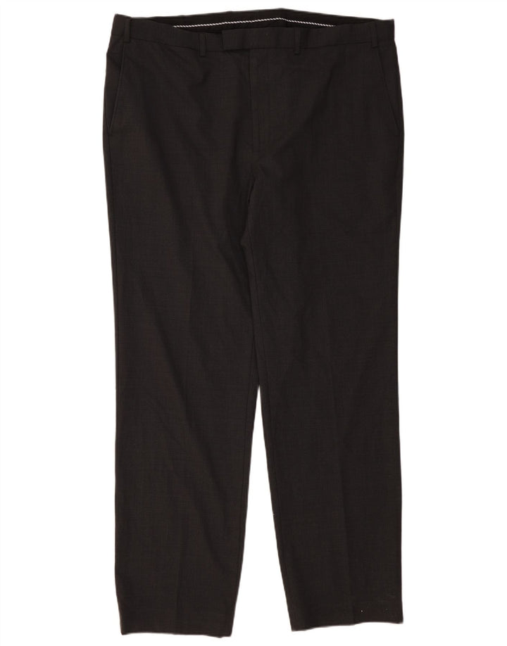 Pantaloni da abito vestibilità regolare da uomo Marks & Spencer W42 L33 lana grigia