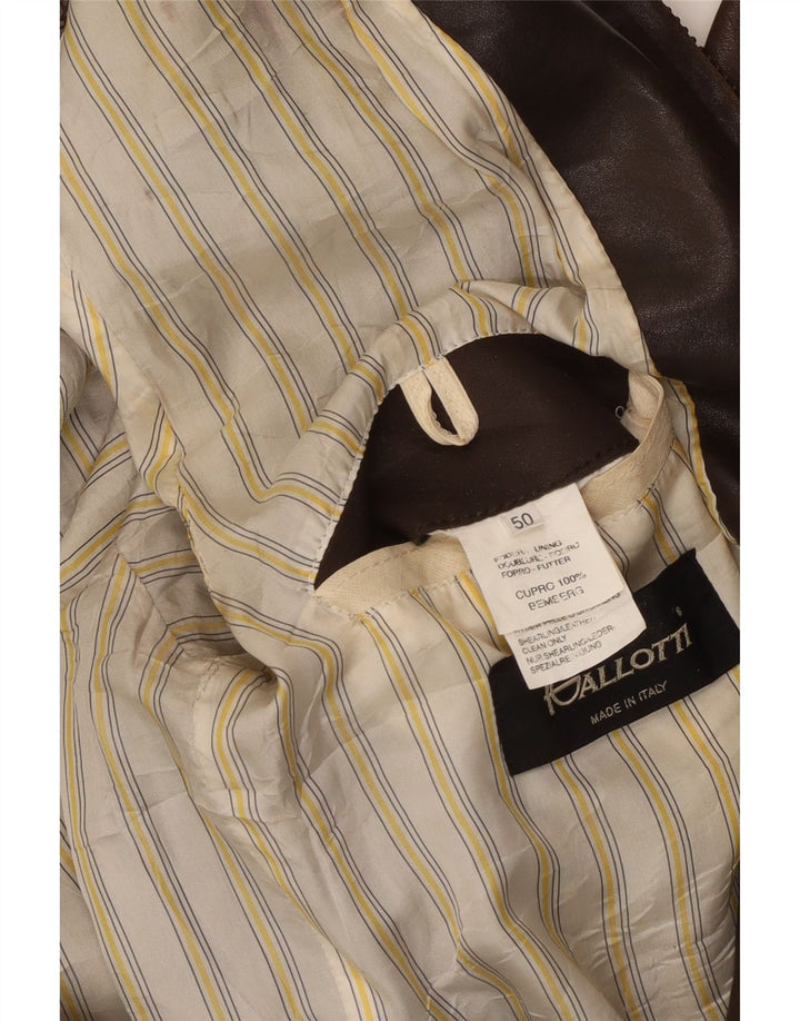 GALLOTTI Giubbotto Bomber in Pelle da Uomo IT 50 Large in Pelle Marrone