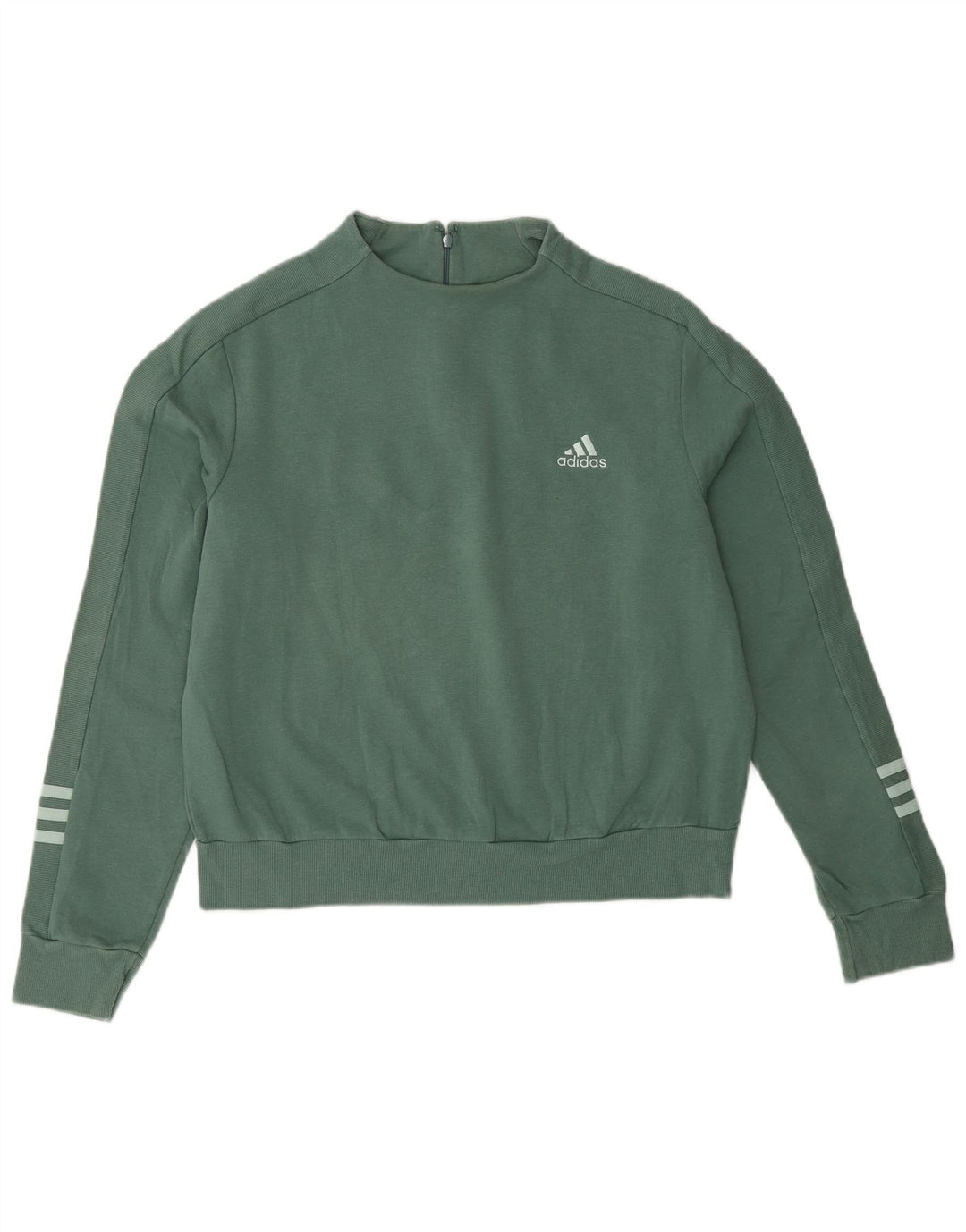 Felpa da donna ADIDAS maglione UK 16/18 grande cotone verde