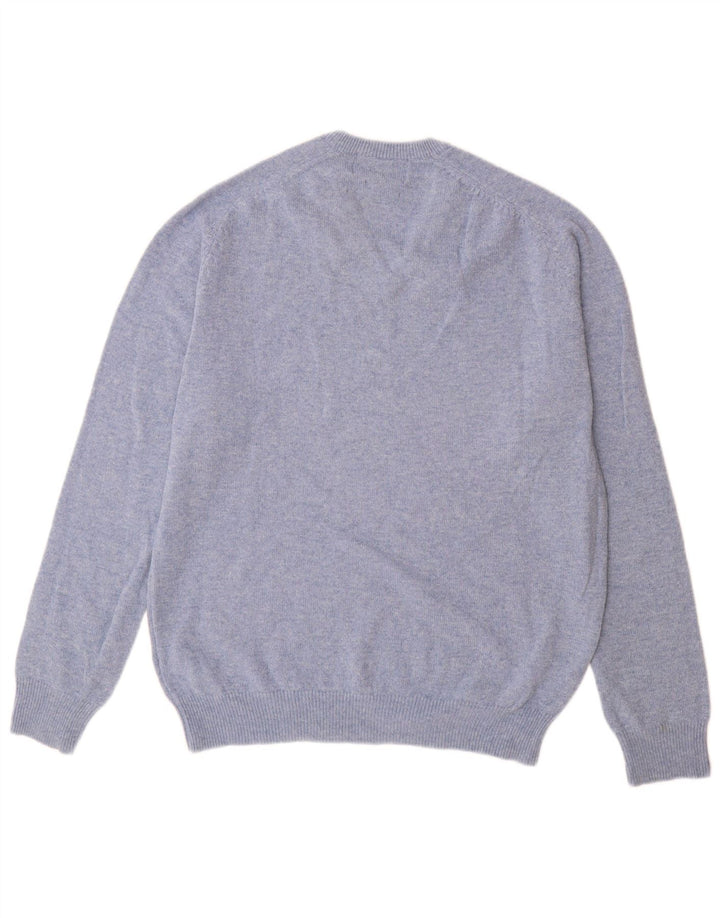 Maglione da uomo Marks & Spencer vestibilità regolare con scollo a V blu medio