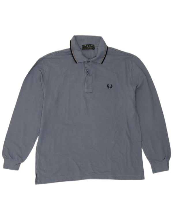 Polo da uomo Fred Perry in cotone blu medio