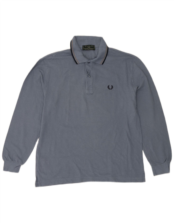 Polo da uomo Fred Perry in cotone blu medio