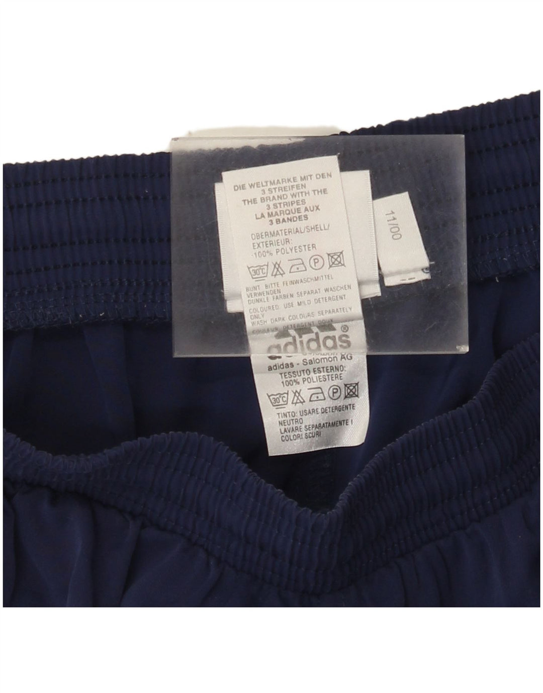 Pantaloncini sportivi da uomo Adidas medi in poliestere blu navy