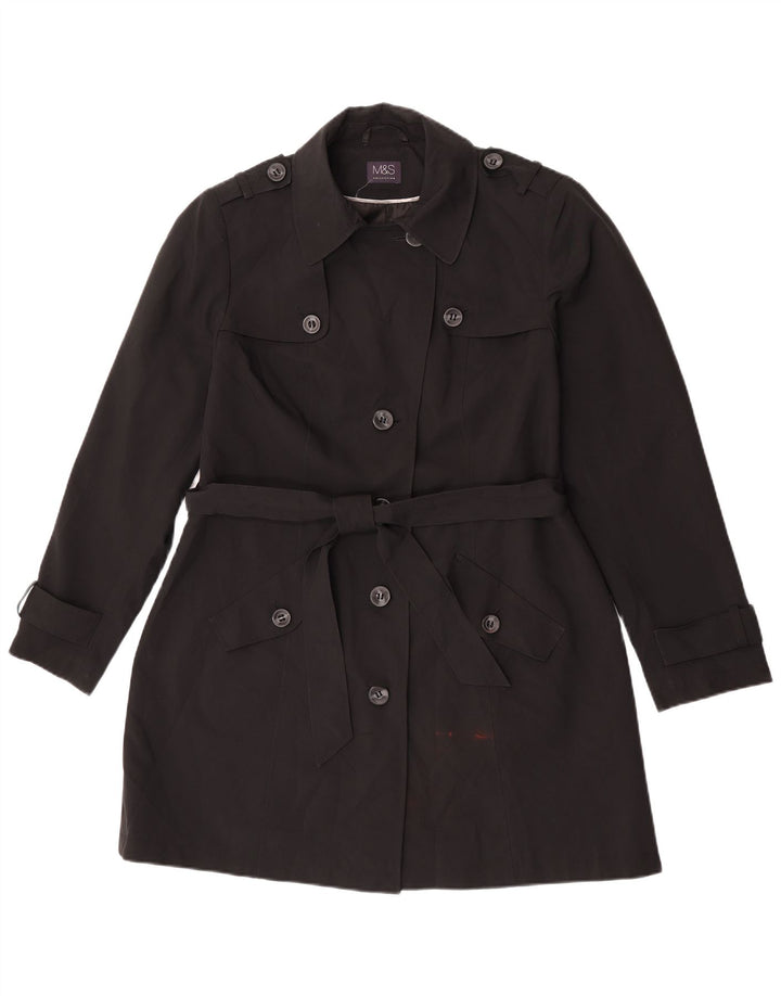 Trench da donna Marks & Spencer UK 16 grande poliestere nero