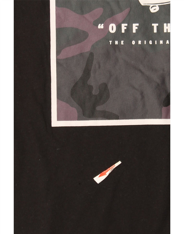 T-shirt grafica personalizzata da uomo Vans, top in cotone nero medio