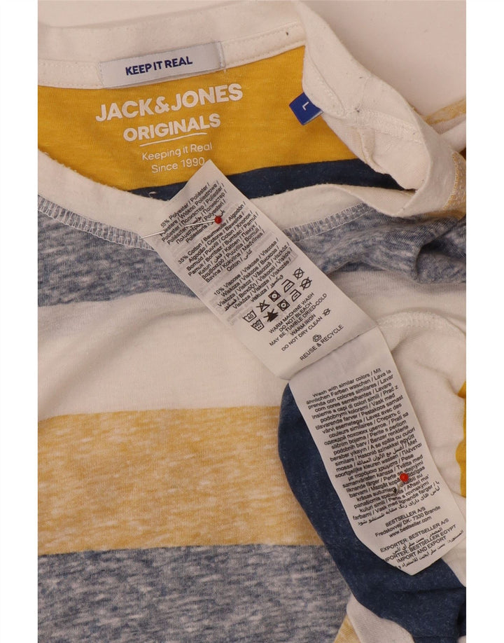 Jack & Jones T-shirt da uomo Top grande in poliestere a righe multicolore