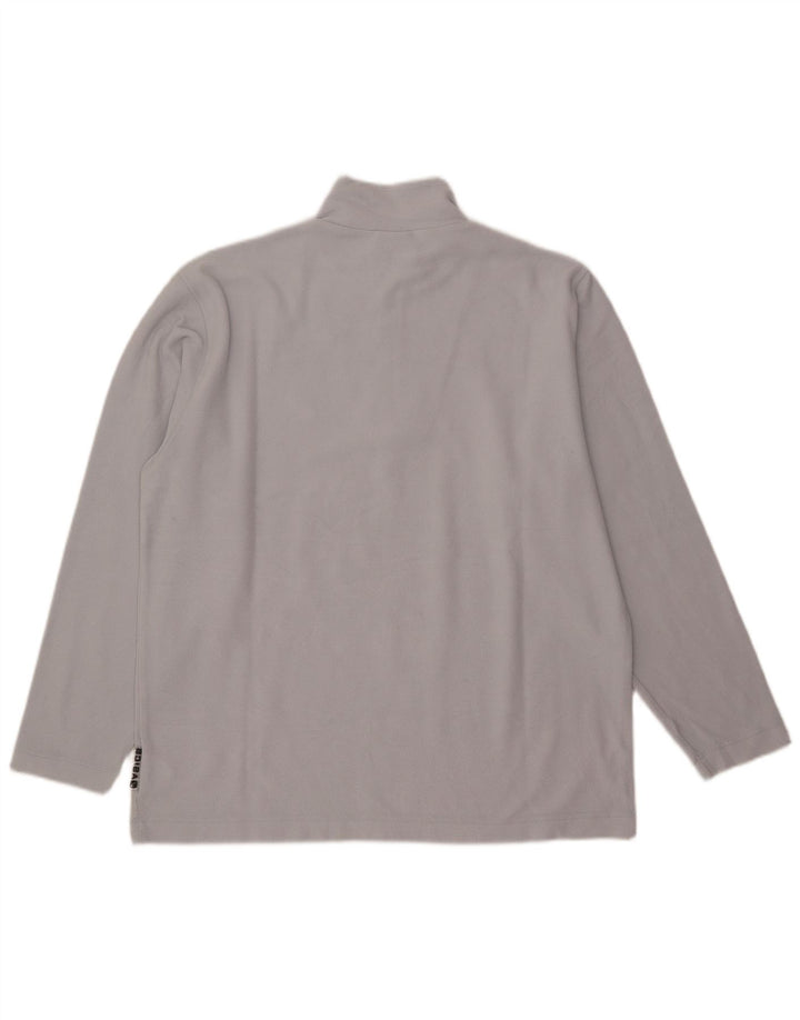 Maglione in pile da uomo Asics con zip e collo, grande, in poliestere grigio