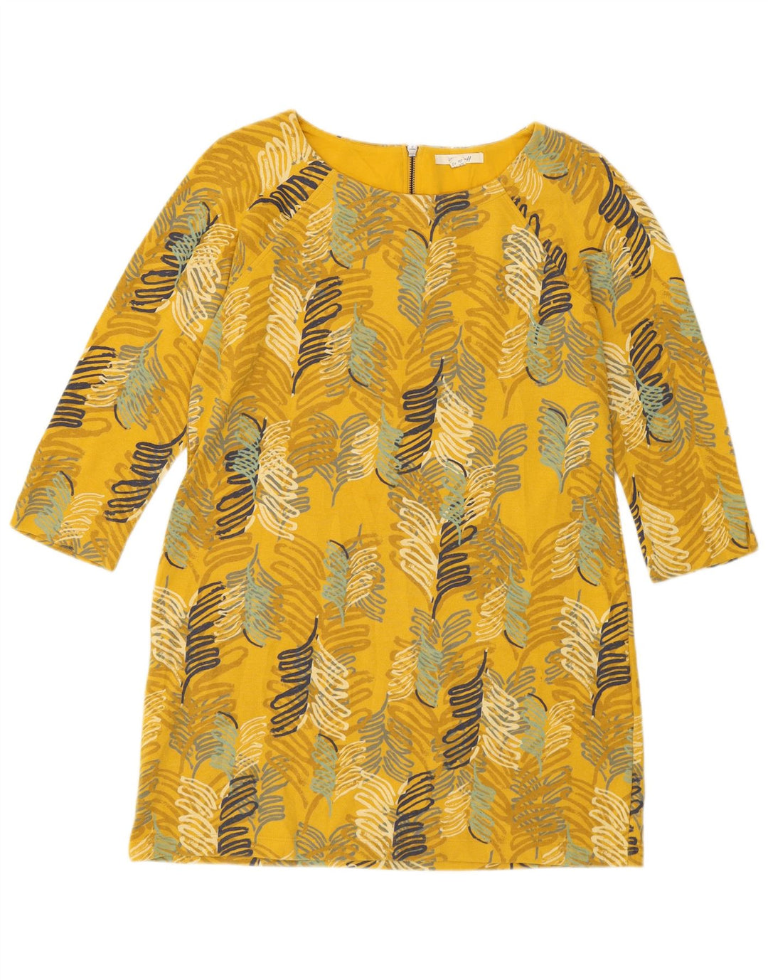 Abito a trapezio con maniche a 3/4 da donna White Stuff UK 14 Giallo medio floreale