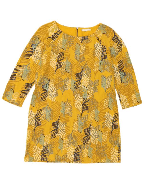 Abito a trapezio con maniche a 3/4 da donna White Stuff UK 14 Giallo medio floreale