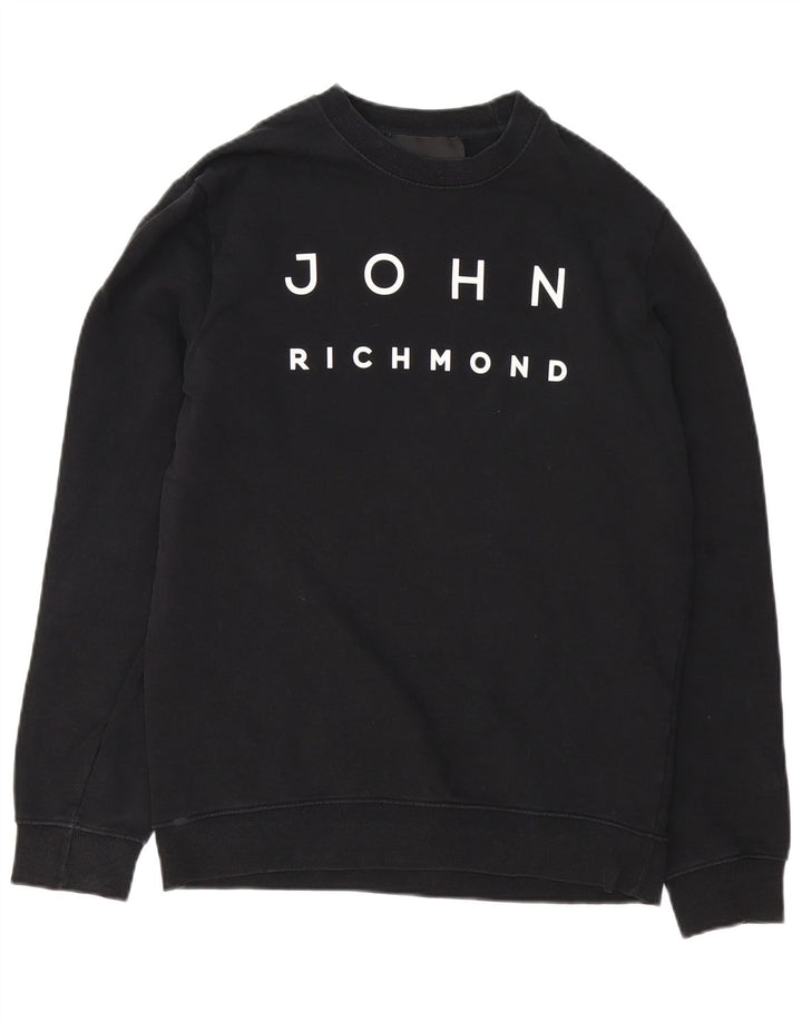 RICHMOND Felpa grafica da uomo Maglione cotone nero medio