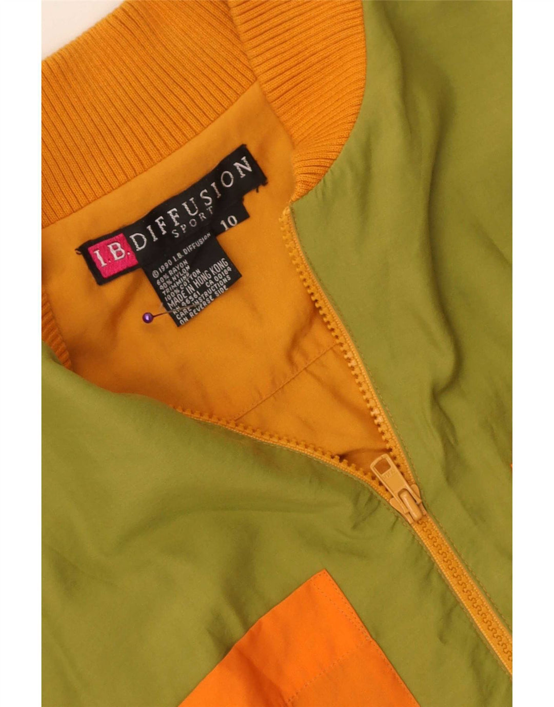 Giubbotto bomber grafico da donna I.B Diffusion US 10 Large Green Colourblock