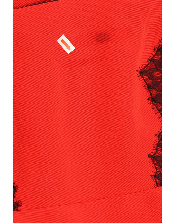Abito tubino da donna Marks & Spencer UK 12 Poliestere floreale rosso medio