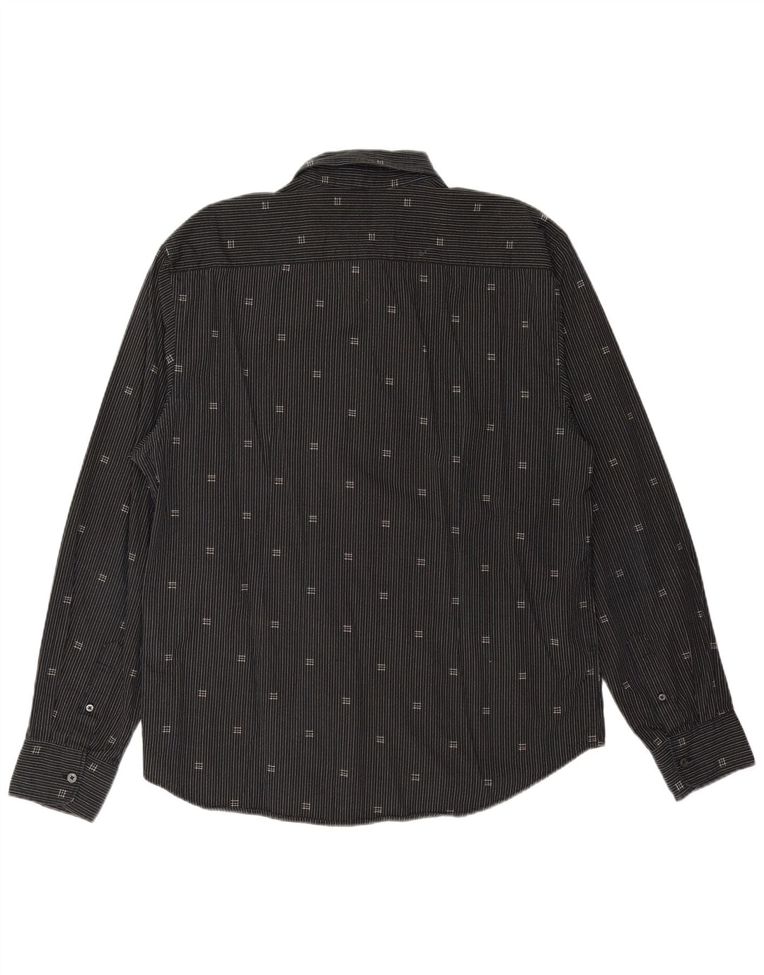 TOM TAILOR Camicia da uomo XL in cotone gessato nero