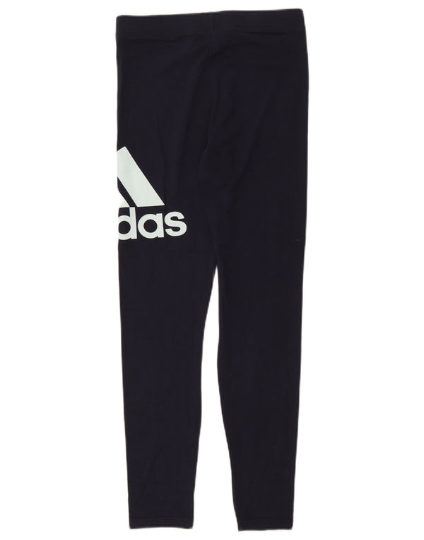 Leggings grafici Adidas per ragazze 14-15 anni in cotone blu navy