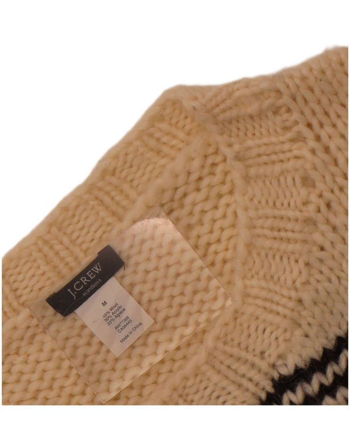 J. Crew Maglione da donna con scollo a barchetta UK 12 Medio Bianco sporco Fair Isle