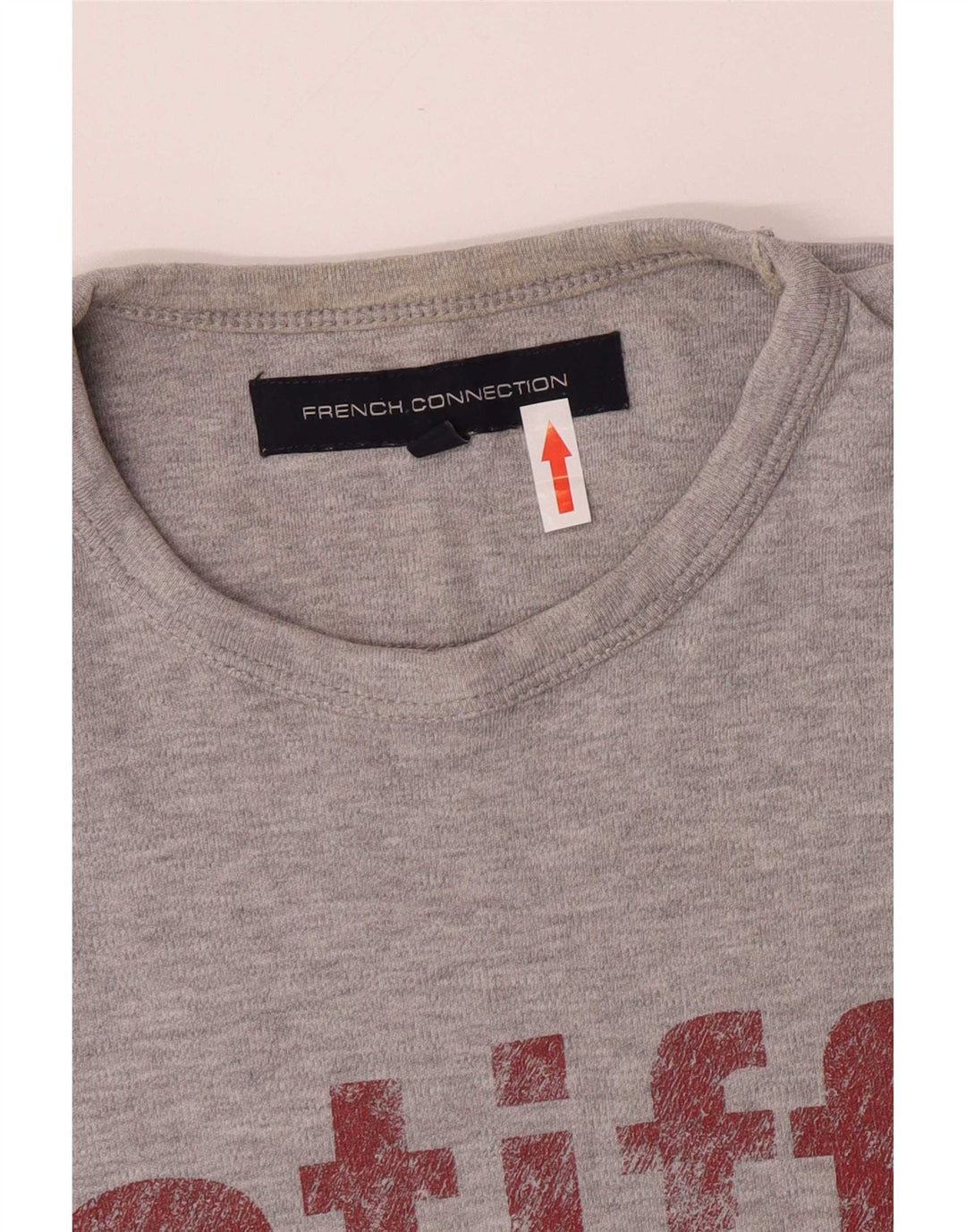 T-shirt grafica da uomo French Connection Top in cotone grigio medio