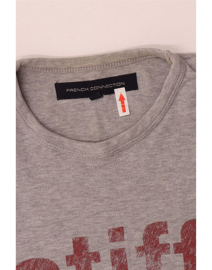 T-shirt grafica da uomo French Connection Top in cotone grigio medio