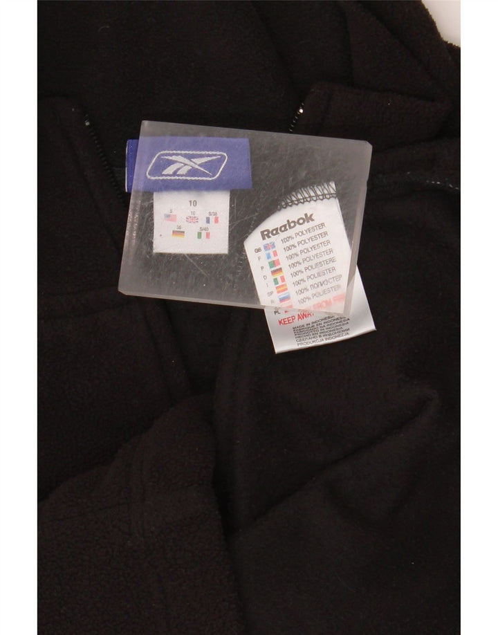 Giacca in pile REEBOK da donna UK 10 Small Nero Poliestere