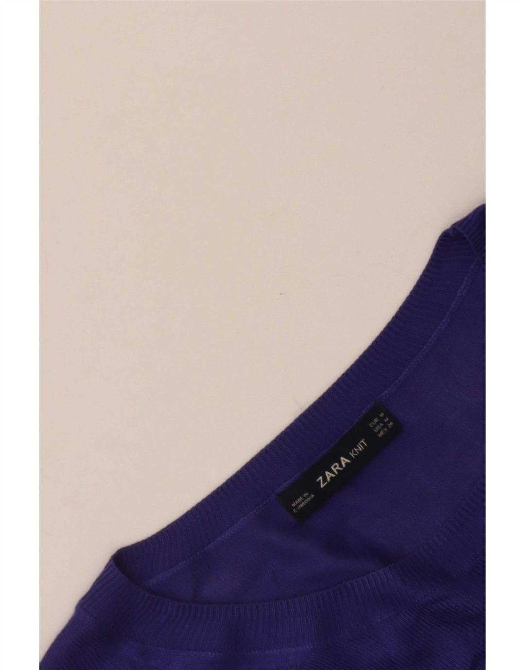 Maglione corto girocollo oversize da donna Zara UK 14 Viola medio