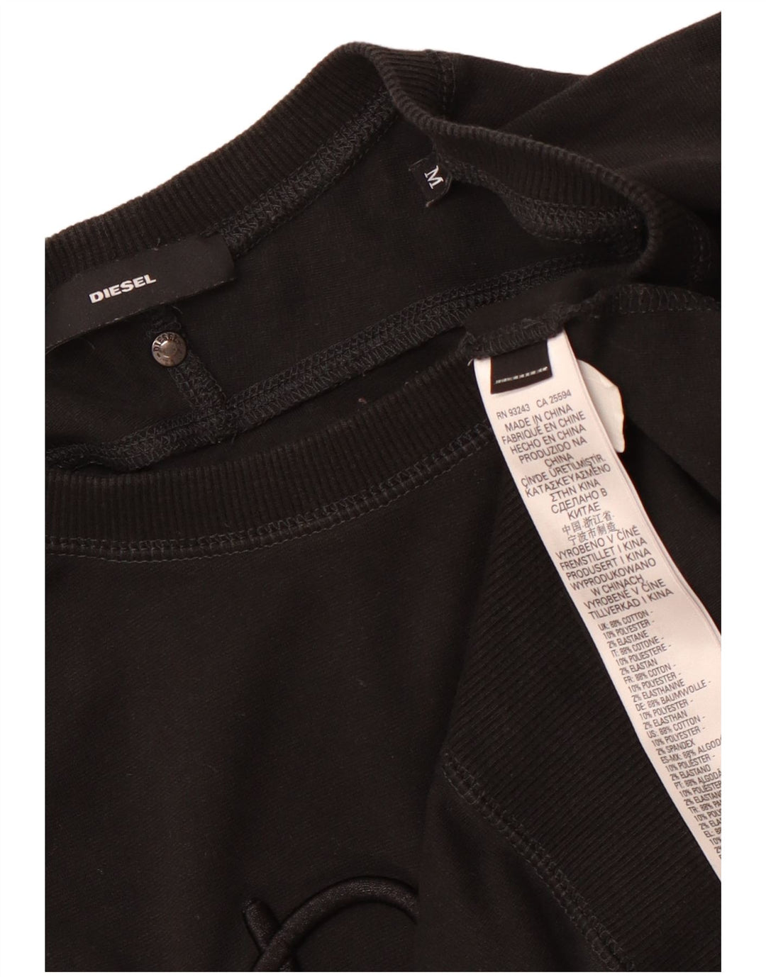 DIESEL Felpa da donna con grafica ampia e vestibilità ampia, UK 14, media, nera