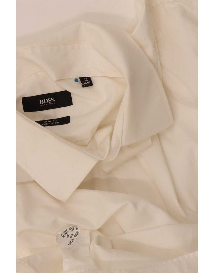 Camicia slim fit da uomo Hugo Boss taglia 42 16 1/2 grande bianca