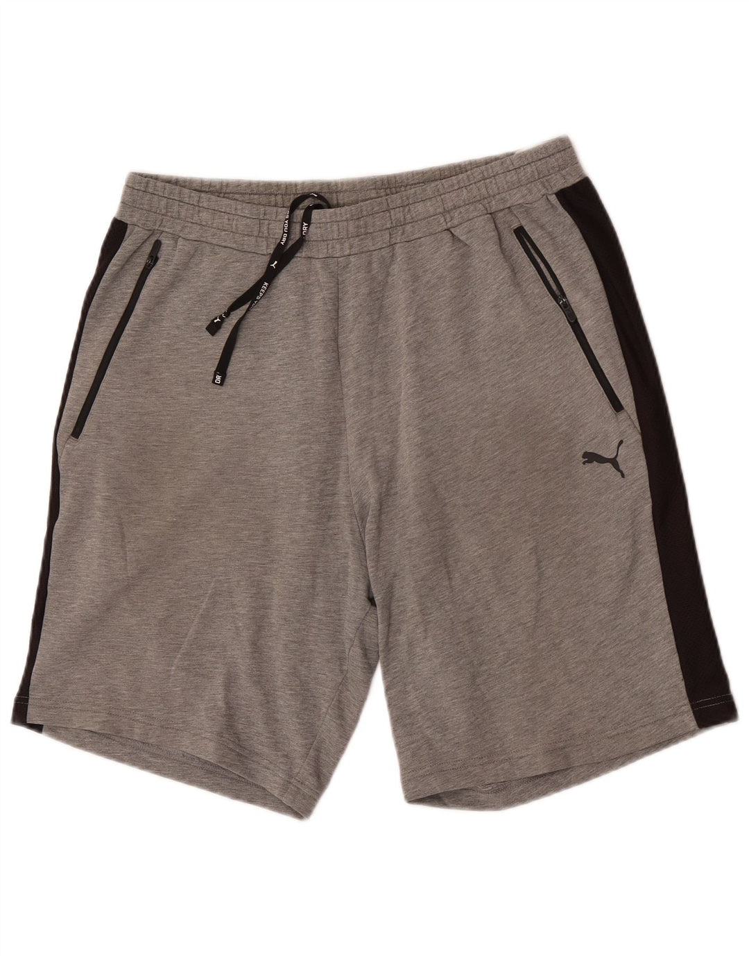 Pantaloncini sportivi da uomo Puma Large in cotone color block grigio