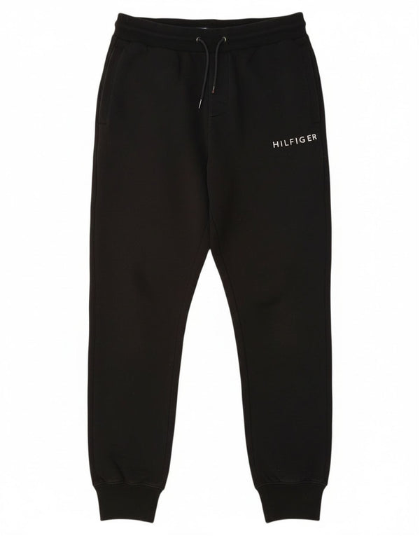 Tommy Hilfiger Mens Graphic Tracksuit Trousers Joggers Medium Black Cotton