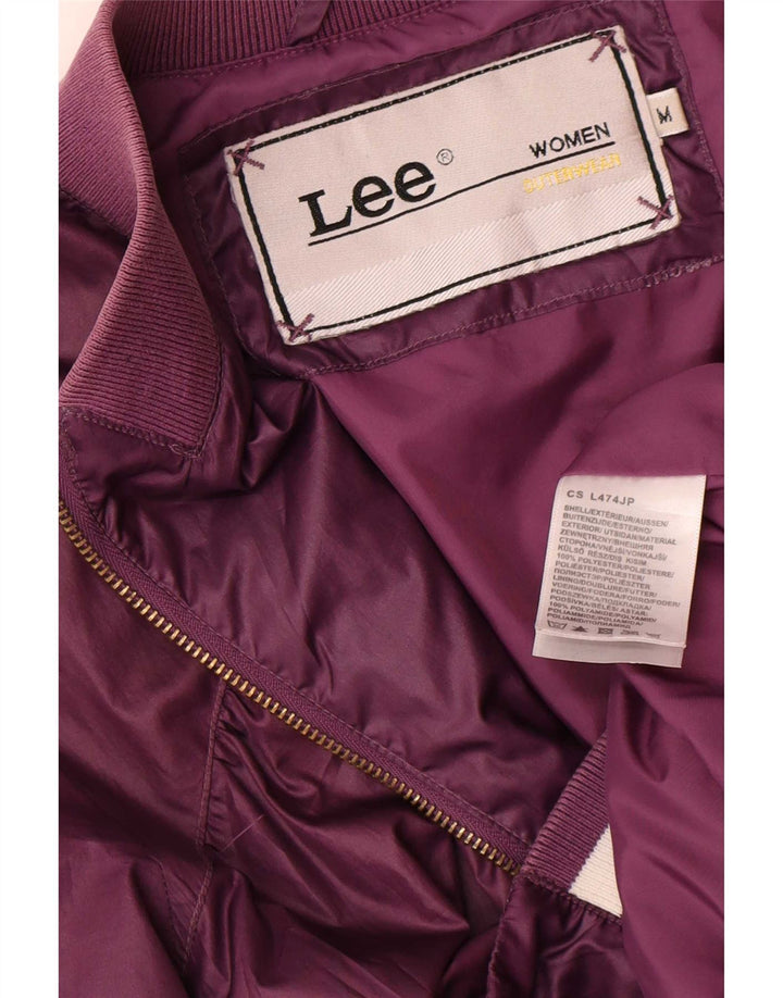 Giubbotto bomber grafico da donna Lee UK 14 Poliestere bordeaux medio