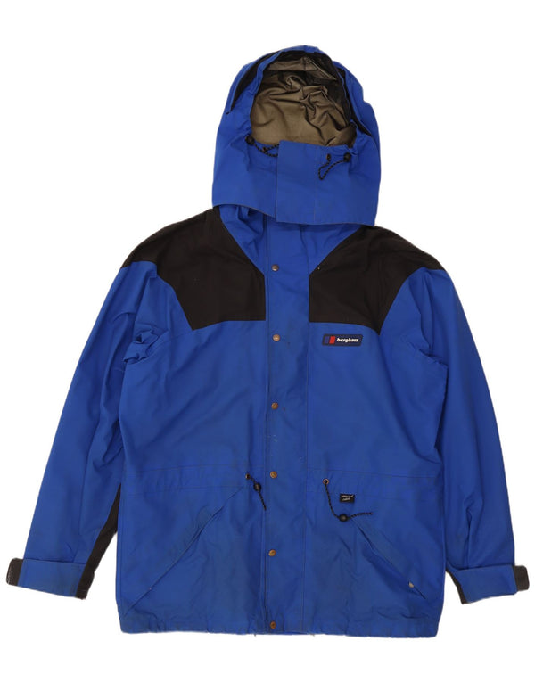 Giacca a vento con cappuccio da uomo Berghaus UK 42 XL Blu Colourblock
