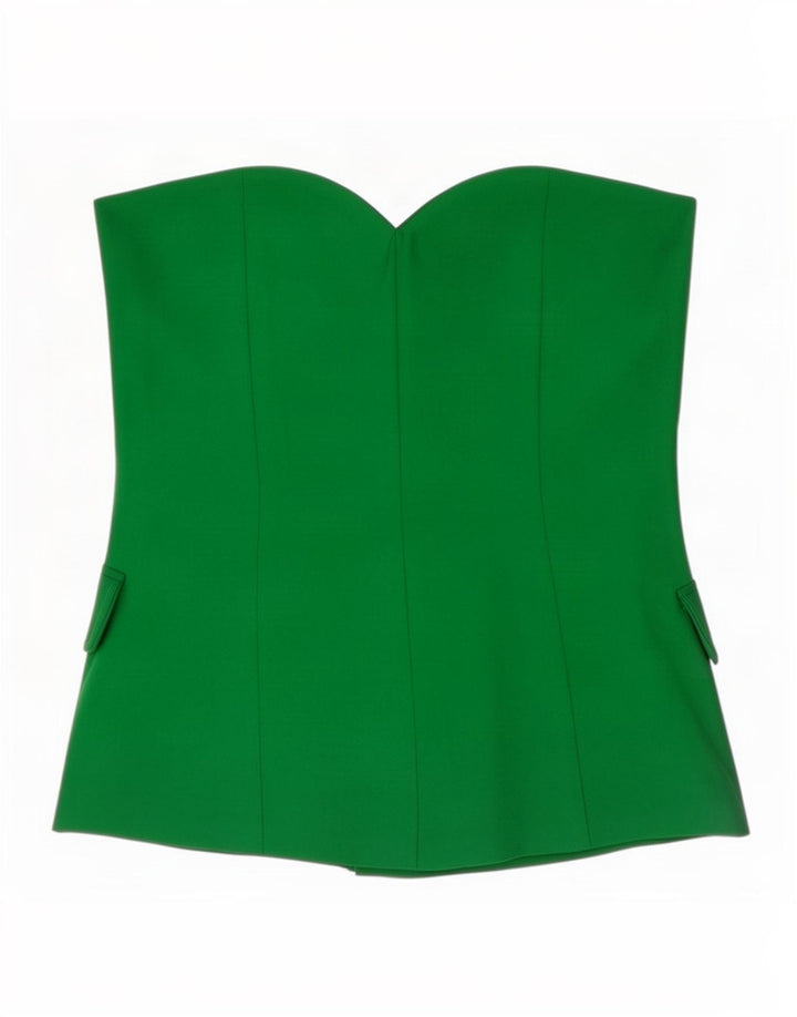 Top corto senza spalline da donna Zara UK 10 piccolo verde