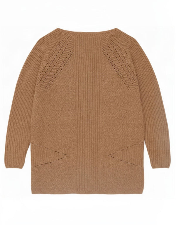Maglione cardigan da donna Marks & Spencer UK 16 Large Beige Viscosa