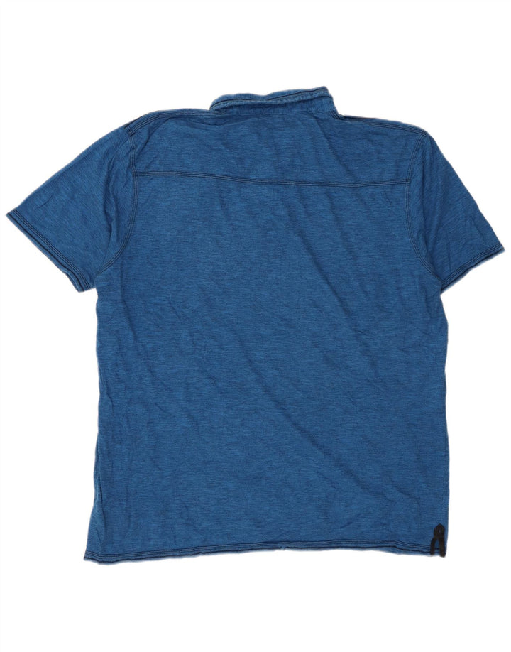 Polo da uomo BKE 2XL cotone screziato blu