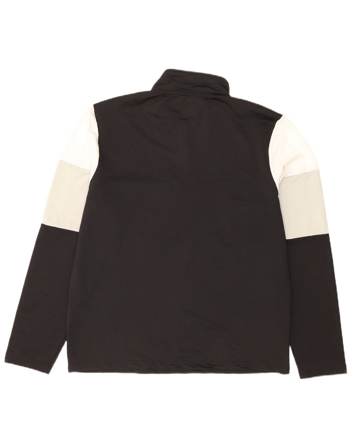 Fila da uomo con zip e collo pullover tuta da ginnastica XL poliestere color block nero