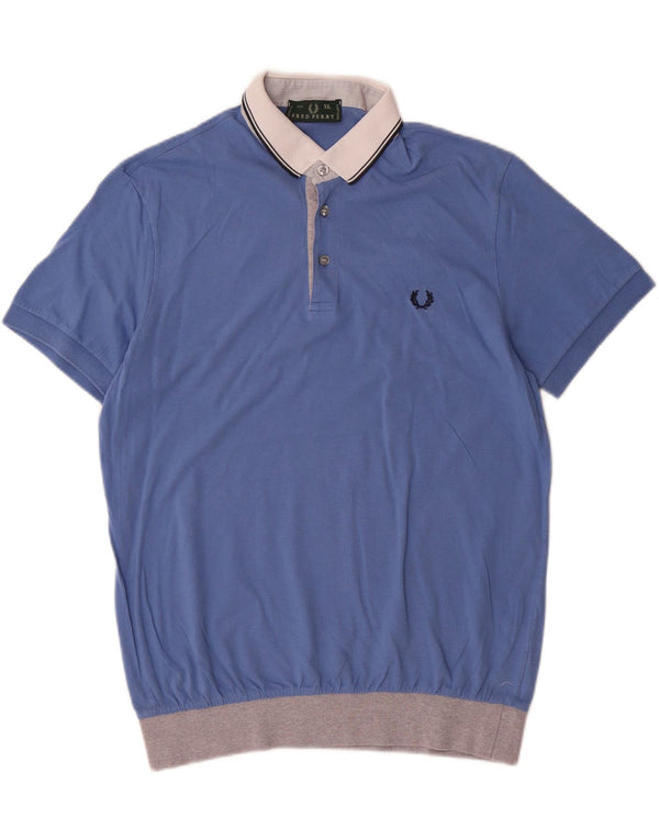 Maglione da uomo a maniche corte con collo a polo Fred Perry XL blu a blocchi di colore