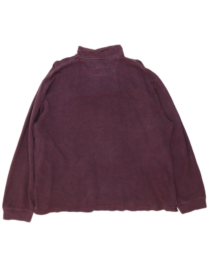 Felpa Chaps da uomo con zip e collo, 2XL, cotone bordeaux