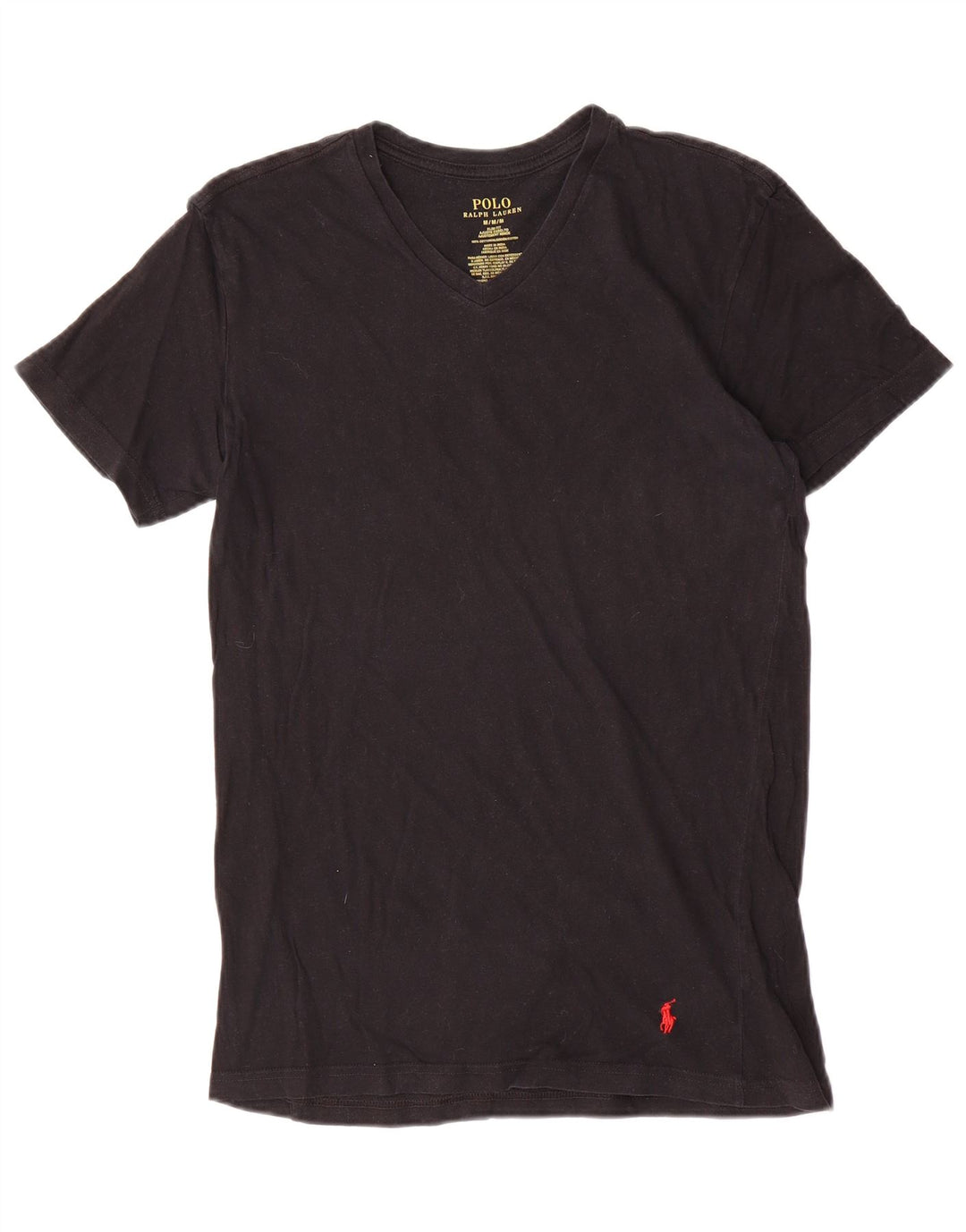 T-shirt da uomo slim fit Ralph Lauren Top in cotone nero medio