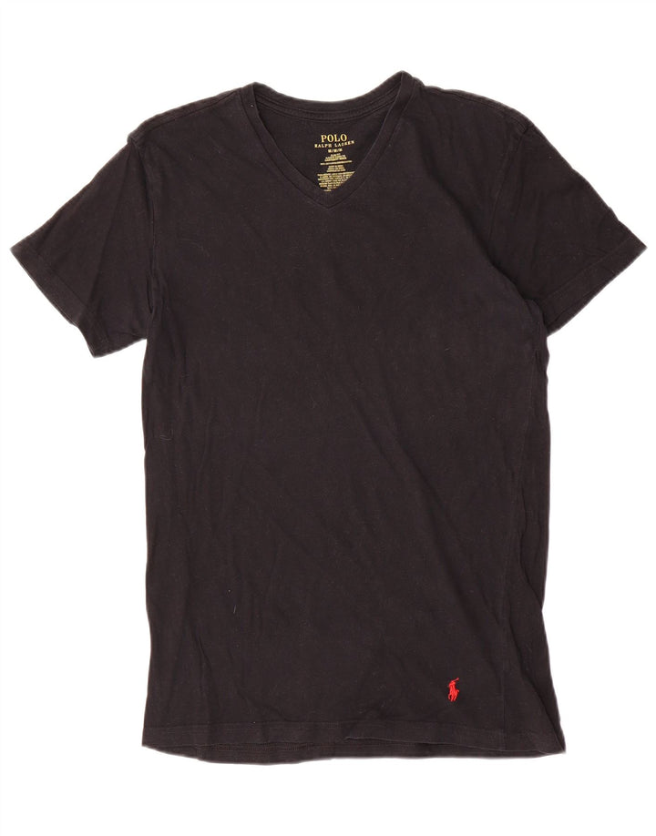 T-shirt da uomo slim fit Ralph Lauren Top in cotone nero medio