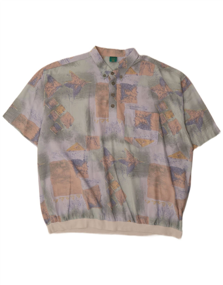 Canda Camicia pullover a maniche corte da uomo con motivo astratto 3XL multicolore